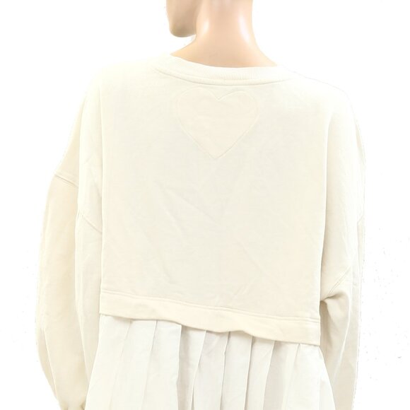 Free People Eleanor Sweatshirt Tunic Dress Oversized Cotton Solid S New - Picture 9 of 10